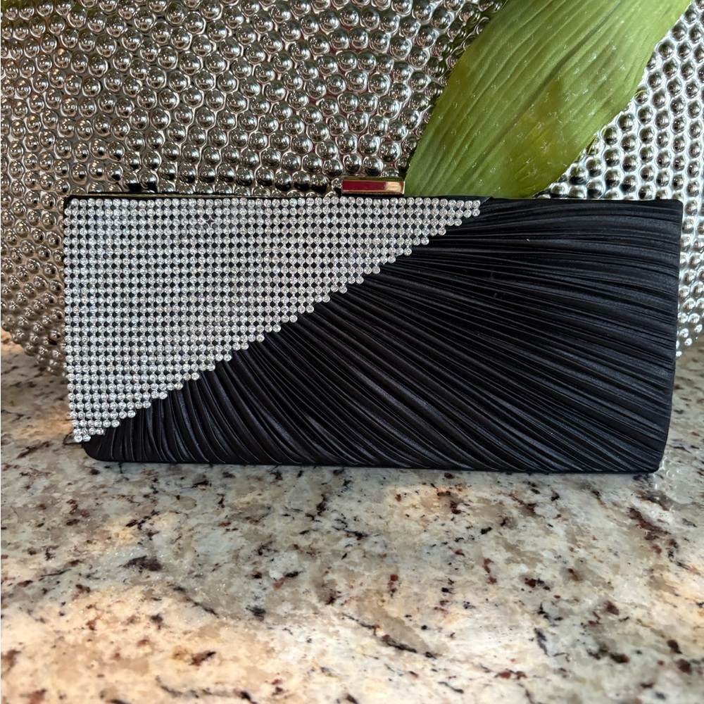 Lulu Townsend Rhinestone Satin Clutch